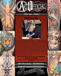 a flyer for the art medical tattoo studio